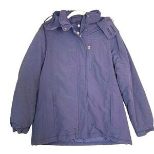 Land’s End Insulated Winter Coat With Hood Navy Blue Nylon/Polyester, Size Small